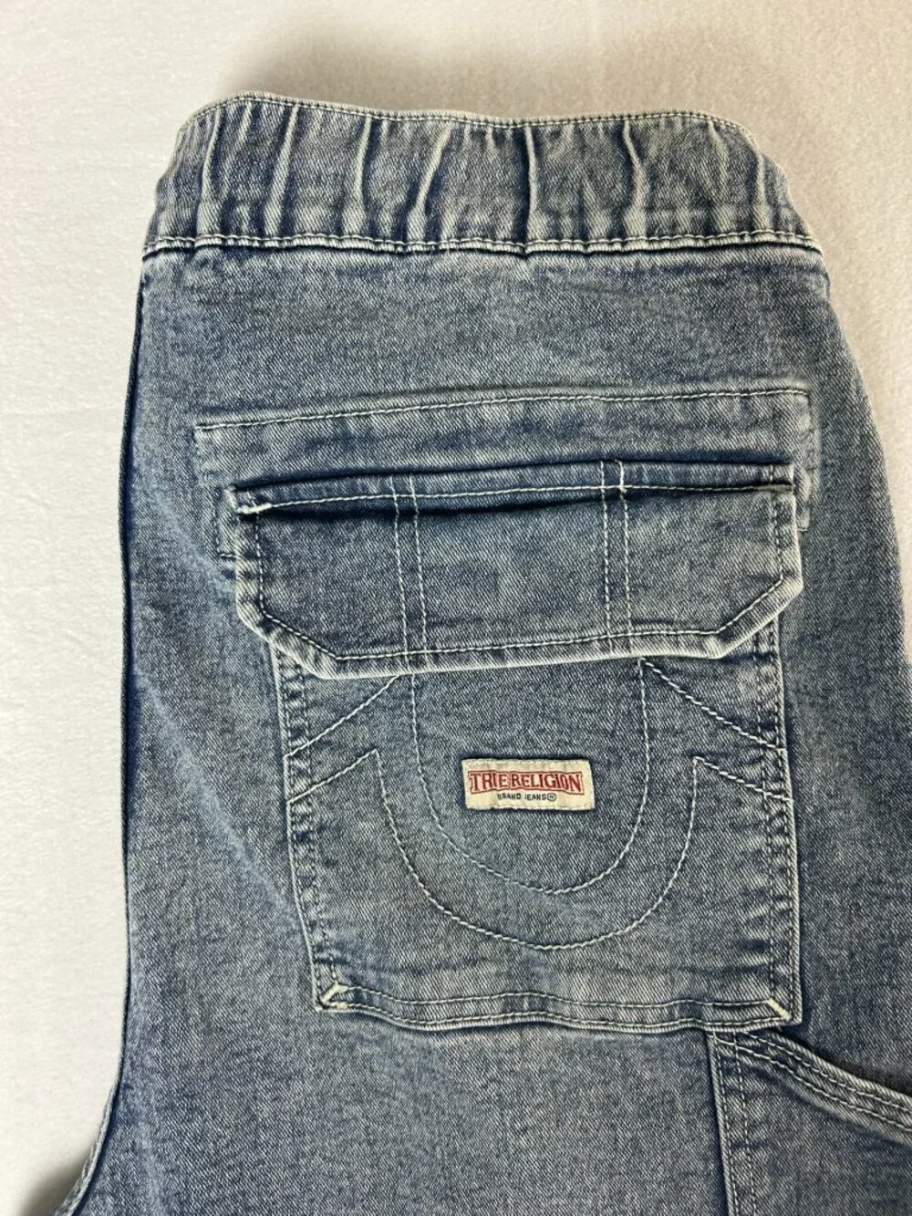 True Religion Vinny Carpenter Jeans Men 32 Light Bucking Wash NWT